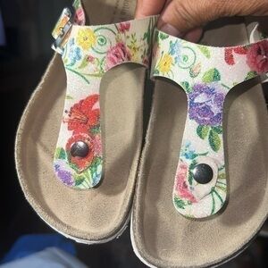 Giulia Palai leather floral sandals, MADE IN ITALY ,